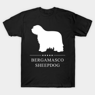 Bergamasco Sheepdog Dog White Silhouette T-Shirt